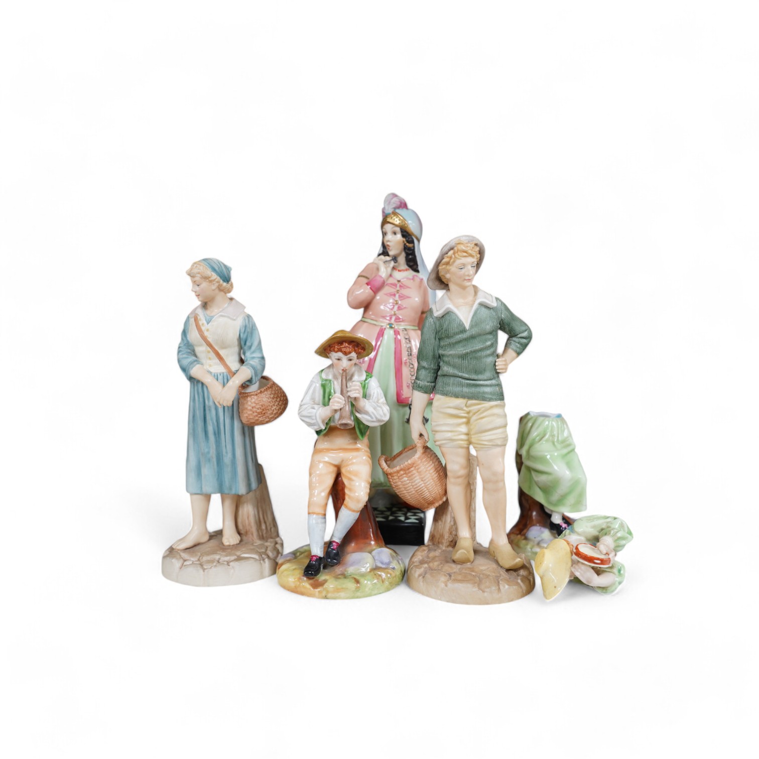 Five Royal Worcester figures including Fatima, tallest 26cm high. Condition - Phyllis a.f.